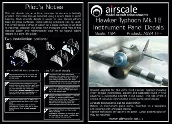 AS24TIFF Typhoon Mk.Ib Cockpit-Instrumente und Datenschilder