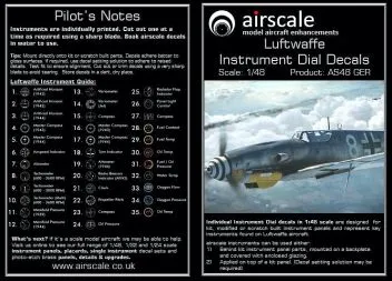 AS48GER Cockpit-Instrumente für Flugzeuge Luftwaffe WK II