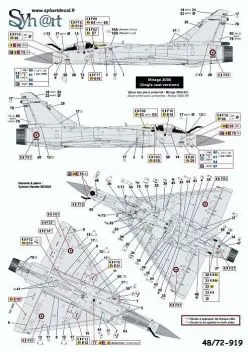 SY72919 Mirage 2000 Nationalitätskennzeichen und Stencils