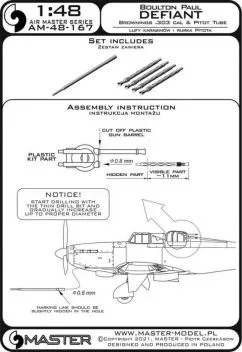 AM48167 Boulton Paul Defiant Staurohr und MG-Rohre