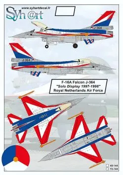 SY48144 F-16A Fighting Falcon J-364 Solo Display 1997-1998