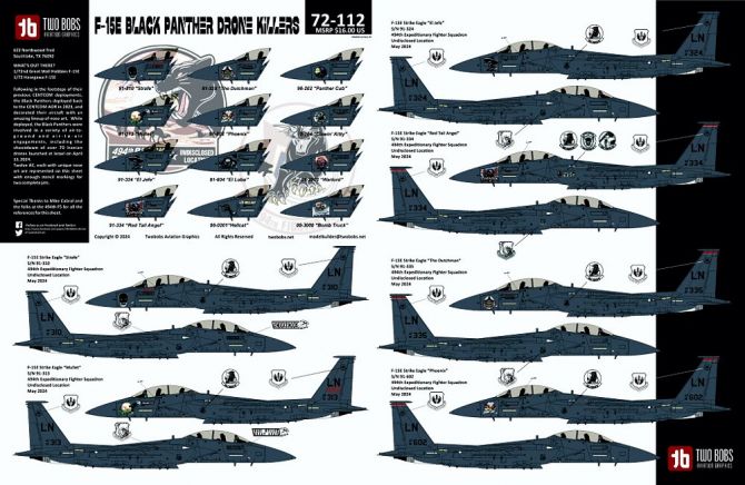 TB72112 F-15E Strike Eagle Black Panthers Drone Killers