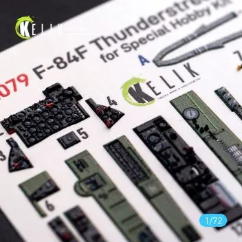 K72079 F-84F Thunderstreak 3D-gedruckte Cockpitdetails