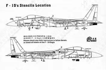 TW32112 F-15A/B/C/D Eagle, F-15E/S Strike Eagle & F-15I Ra’am Stencils