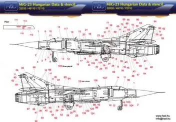 HUN32035 MiG-23 Flogger Stencils ungarische Luftwaffe