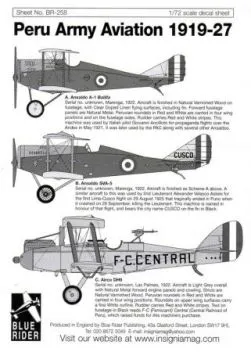 BR7258 Peruanische Luftstreitkräfte 1919-27