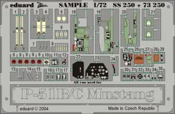 ED73250 P-51B/C Mustang Detail Set