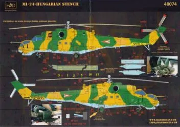 HUN48074 Mi-24 Hind Stencils ungarische Luftwaffe