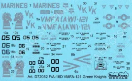 MOD72052 F/A-18D Hornet VMFA(AW)-121 Green Knights