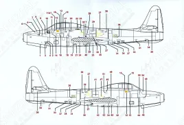 LN48-D21 F-84E/G Thunderjet dänische Luftwaffe frühe/späte Periode