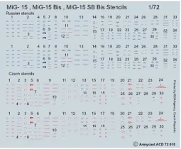 ACD72010 MiG-15bis Fagot-B Stencils