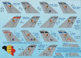 DCD7276 F-16A/B MLU Fighting Falcon belgische Luftwaffe Staffelzeichen, Zappings und Stencils