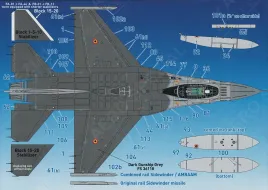 DCD7276 F-16A/B MLU Fighting Falcon belgische Luftwaffe Staffelzeichen, Zappings und Stencils