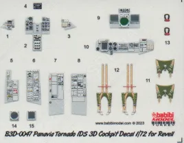 B3D72047 Tornado IDS 3D-gedruckte Cockpitdetails